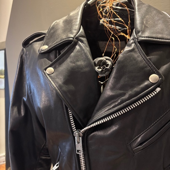 Sieve’s Leather Fashions Jackets & Blazers - Sieve’s Leather Fashions Black Leather Moto Jacket Belted Biker Style